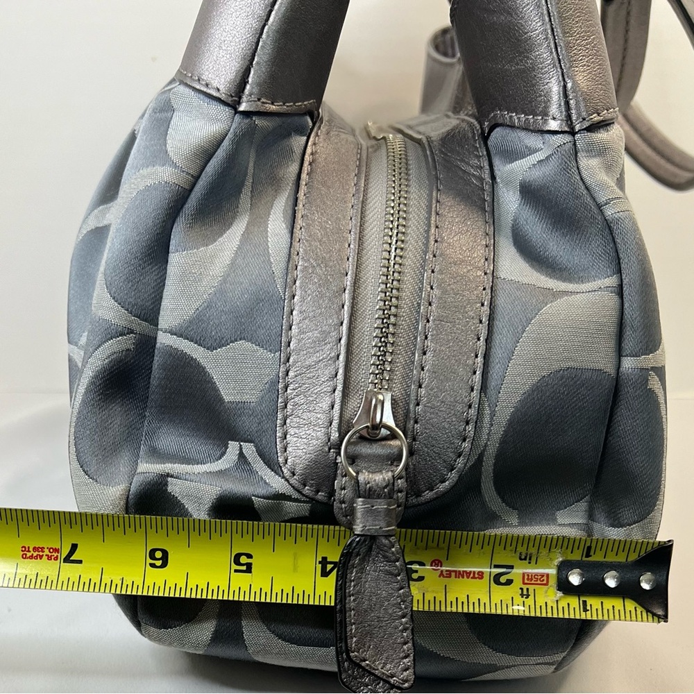 Coach Gray and Silver Signature Hobo Shoulder Bag - Picture 6 of 16